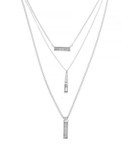 Kenneth Cole New York Three-Piece Baguette Pendant Necklace Set - WHITE