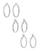 Expression Three Pack Mixed Hoop Earrings - SILVER