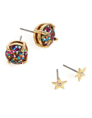 Kate Spade New York Two-Pair Glitter and Star Earring Set - GOLD
