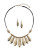 Expression Hammered Feather Necklace and Earrings Set - GOLD