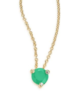 Kate Spade New York Three-Piece Goldtone Pendent Necklace and Stud Earrings Set - GREEN