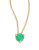 Kate Spade New York Three-Piece Goldtone Pendent Necklace and Stud Earrings Set - GREEN