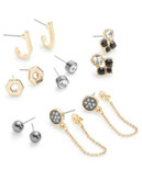 Expression Six-Pair Assorted Stud Earring Set - BLACK