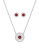 Swarovski Attract Light Crystal Necklace and Earrings Set - RED