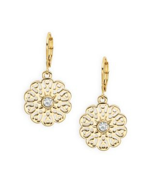 Kate Spade New York Strike Gold Flower Drop Earrings - GOLD