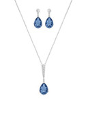 Swarovski Vintage Crystal Necklace and Earrings Set - BLUE