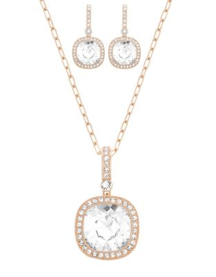 Swarovski Rose Gold Plated Swarovski Crystal Jewellery Set - CRYSTAL
