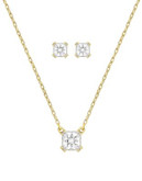 Swarovski Attract Square Crystal Necklace and Earrings Set - GOLD