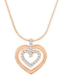 Swarovski Circle Heart Swarovski Crystal Pendant Necklace - ROSE GOLD