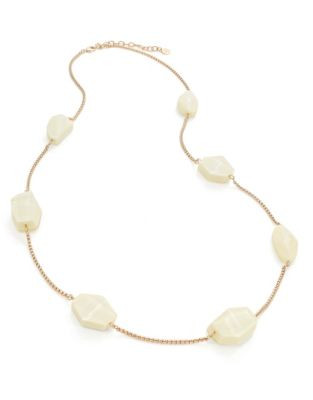 R.J. Graziano Stone Station Necklace - WHITE