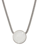 Skagen Denmark Sea Glass Silver Tone Glass Pendant Necklace - SILVER