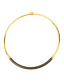 Diane Von Furstenberg Twigs and Links Wood and Gold Collar Necklace - GOLD