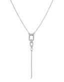Diane Von Furstenberg Metal Chain Links Y Shaped Silver Necklace - SILVER