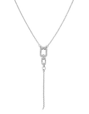 Diane Von Furstenberg Metal Chain Links Y Shaped Silver Necklace - SILVER