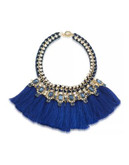 Carolee Blue Note Dramatic Frontal Tassel Necklace - DARK BLUE