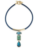 Carolee Corded Toggle Pendant Necklace - LIGHT BLUE