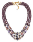 Carolee Beaded Triple-Strand Necklace - GREY