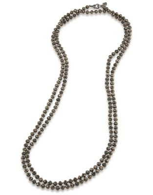 Carolee Multifaceted Bead Rope Necklace - BLACK