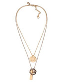 Coco Lane Charm Pendant Necklace - TRI COLOUR