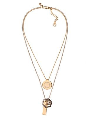Coco Lane Charm Pendant Necklace - TRI COLOUR
