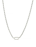 Dogeared Teeny Air Rectangle Necklace - SILVER