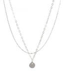 Dogeared Medium Circle Two Chain Necklace - SILVER