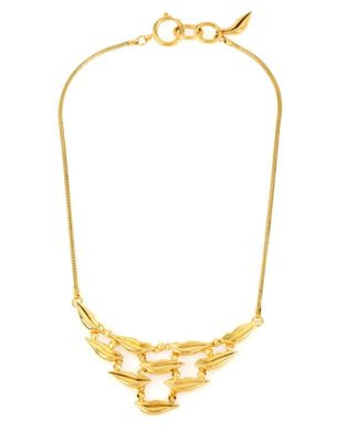 Diane Von Furstenberg Lips Dangling Pendant Necklace - GOLD