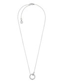 Michael Kors Interlocking Etched Crystal Necklace - SILVER
