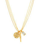 Diane Von Furstenberg Mixed Swarovski Charm Necklace - GOLD