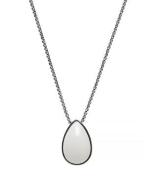 Skagen Denmark Blue Sea Glass Pendant Necklace - WHITE