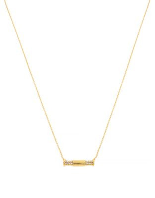 Diane Von Furstenberg Pave Bar Pendant Gold Necklace - GOLD