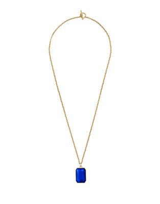Michael Kors Blue Parisian Pendant Necklace - GOLD
