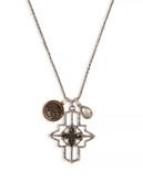Lucky Brand Pave Cross Pendant Necklace - TWO TONE