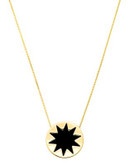 House Of Harlow 1960 Mini Sunburst Pendant Necklace - BLACK/GOLD