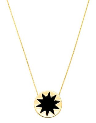 House Of Harlow 1960 Mini Sunburst Pendant Necklace - BLACK/GOLD