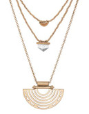 Lucky Brand Goldtone Geo Lucky Layer Necklace - GOLD
