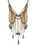 A.B.S. By Allen Schwartz Bead and Chain Multi-Row Necklace - GOLD