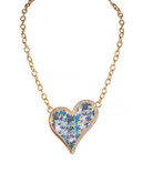 Kensie Patterned Heart Necklace - GOLD