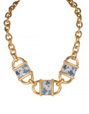 Kensie Chunky Link Patterned Necklace - GOLD