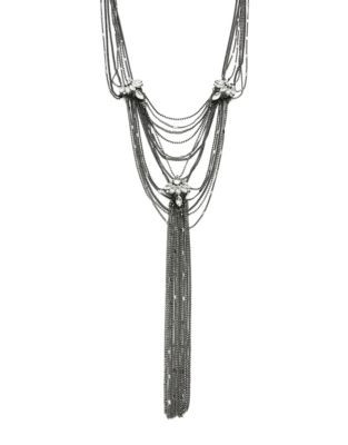 A.B.S. By Allen Schwartz Crystal Hematite-Tone Tassel Necklace - DARK MULTI