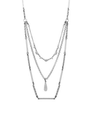 Lucky Brand Multi-Layer Chain Necklace - SILVER