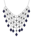 Lucky Brand Lapis Statement Necklace - SILVER