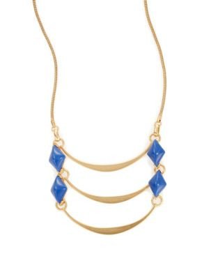 Gerard Yosca Canoe Multistone Necklace - BLUE