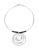 Robert Lee Morris Soho Boho City Hammered Circle Pendant Leather Wrapped Wire Collar Necklace - SILVER