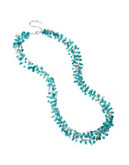 Kenneth Cole New York Semiprecious Turquoise Chip Bead Multi Row Necklace - TURQUOISE