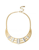 Kenneth Cole New York Natural Wonder Geometric Faceted Bead Cut Out Sculptural Frontal Necklace - GOLD