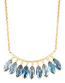 Kenneth Cole New York Blue Rays Shaky Faceted Oval Stone Frontal Necklace - BLUE