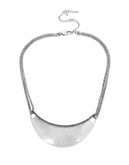 Kenneth Cole New York Moonstone Eclipse Pave Crescent Frontal Necklace - SILVER