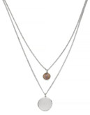Kenneth Cole New York Summer Glow Round Shell and Disc Duo Pendant Necklace - SILVER