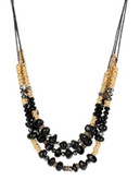 Kenneth Cole New York Jet Jewels Mixed Stone and Bead Multi Row Necklace - JET